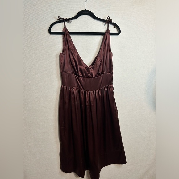 Lena medoyeff 100% silk brown dress - Picture 2 of 8